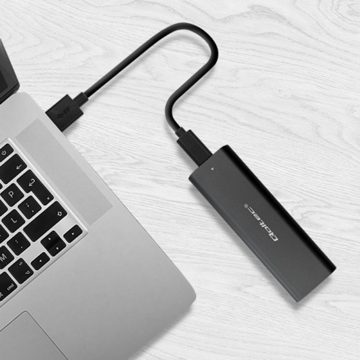 SSD Rack Qoltec M.2 SATA 3.1 USB-C (Type C) negru