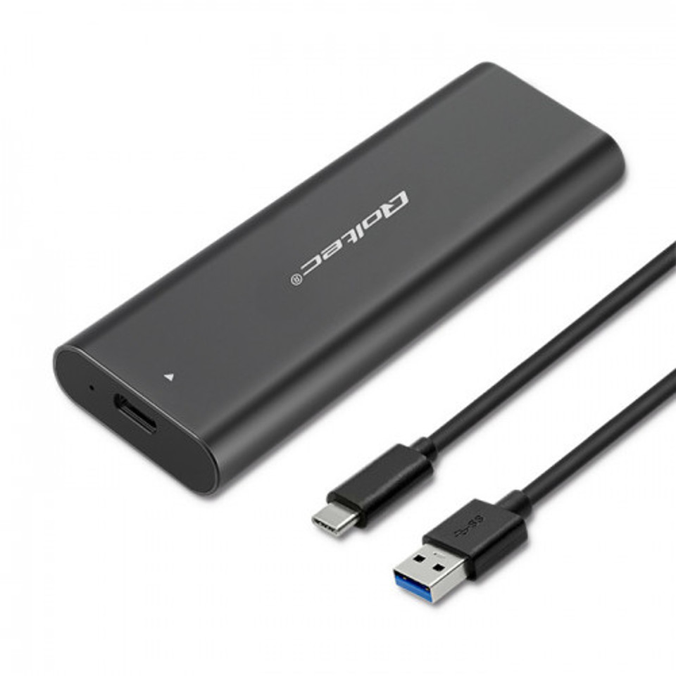 SSD Rack Qoltec M.2 SATA 3.1 USB-C (Type C) negru