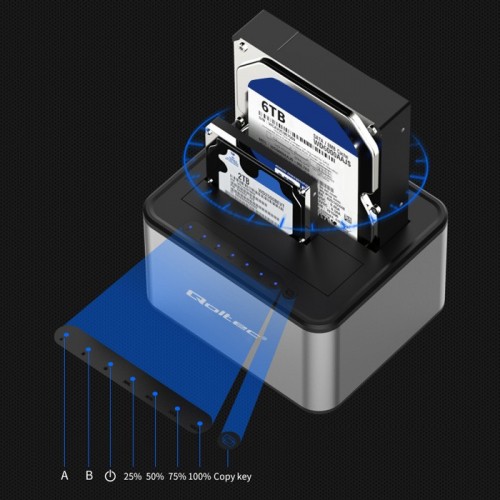 Qoltec Docking station 2 x HDD/SSD USB 3.0