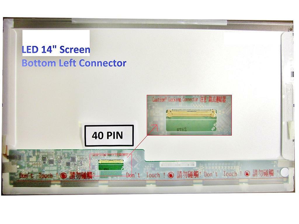 Laptop display 14 inch LED 1366 x 768 WXGA HD no brackets 40 pin