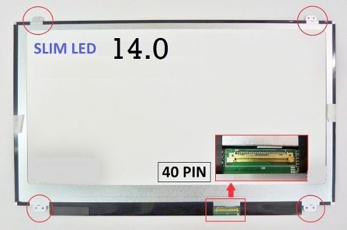 Laptop display 14 inch slim B140XW03 1366 x 768 HD with brackets 40pin